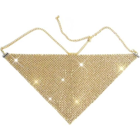 Women's Sparkly Crystal Face Mask Bling Rhinestone Mask Nightclub Mouth Covered - Picture 5 of 7